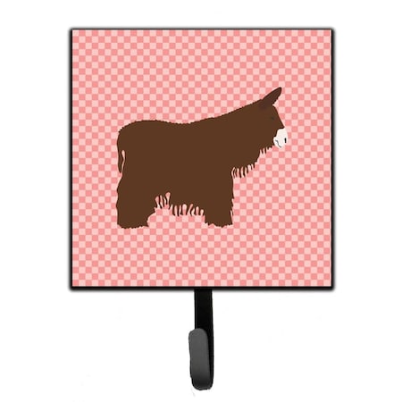 Carolines Treasures Poitou Poiteuin Donkey Pink Check Leash or Key Holder BB7852SH4